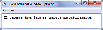 el paquete java.lang se importa automáticamente