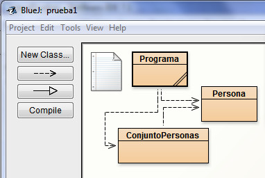 diagrama de clases java en BlueJ