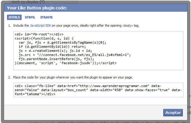 facebook plugin code